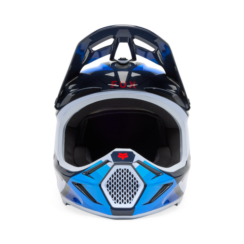 FOX 2025 V3 FADE HELMET - WHITE/BLUE