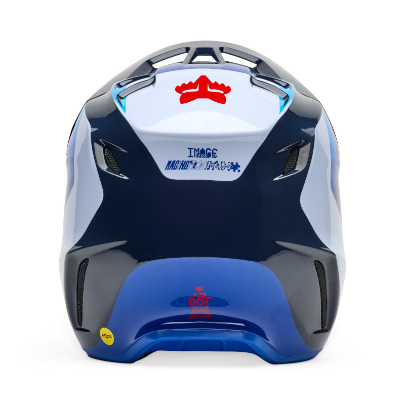 FOX 2025 V3 FADE HELMET - WHITE/BLUE