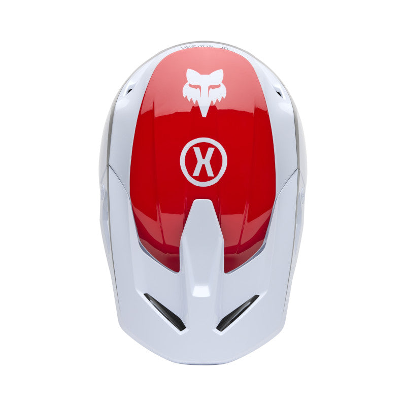 FOX 2025 V1 FLOW HELMET - WHITE/RED
