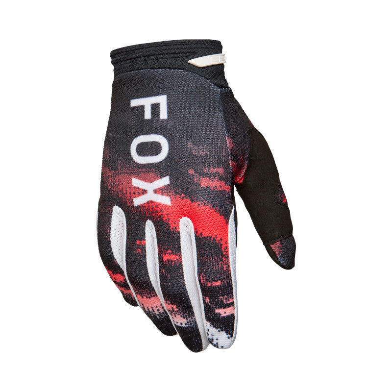 FOX 180 KAIROS GLOVES - WHITE/FLO RED