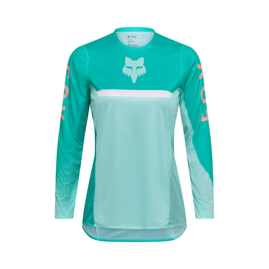 FOX 2026 WOMENS FLEXAIR FRACTURE JERSEY - AQUA