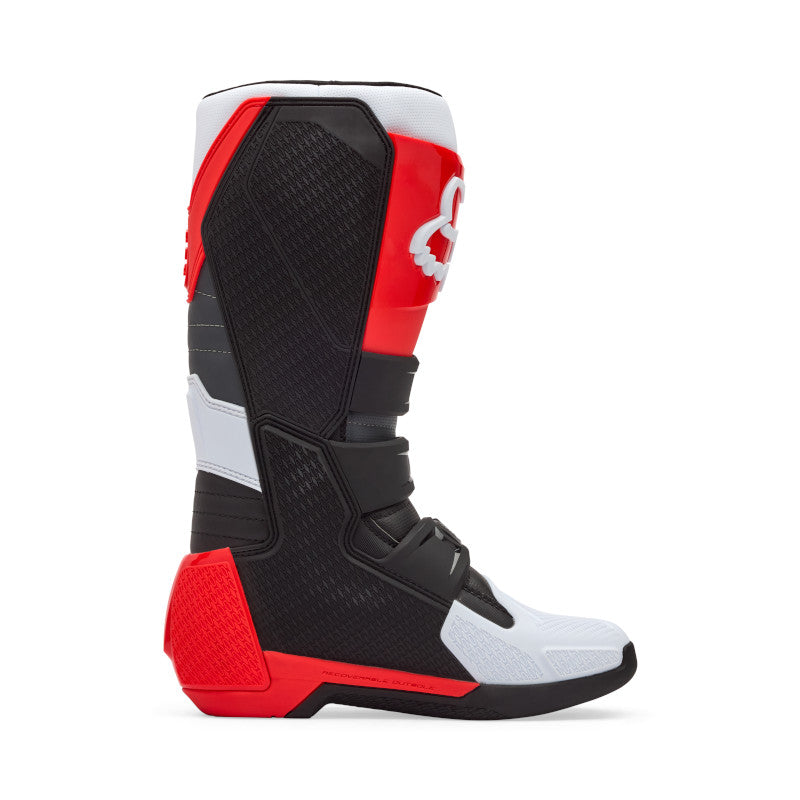FOX COMP BOOTS - WHITE/FLO RED
