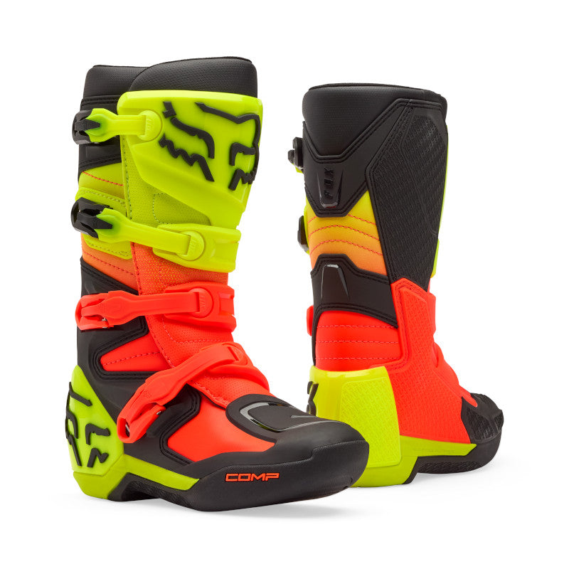 FOX YOUTH COMP BOOTS - ORANGE/YELLOW