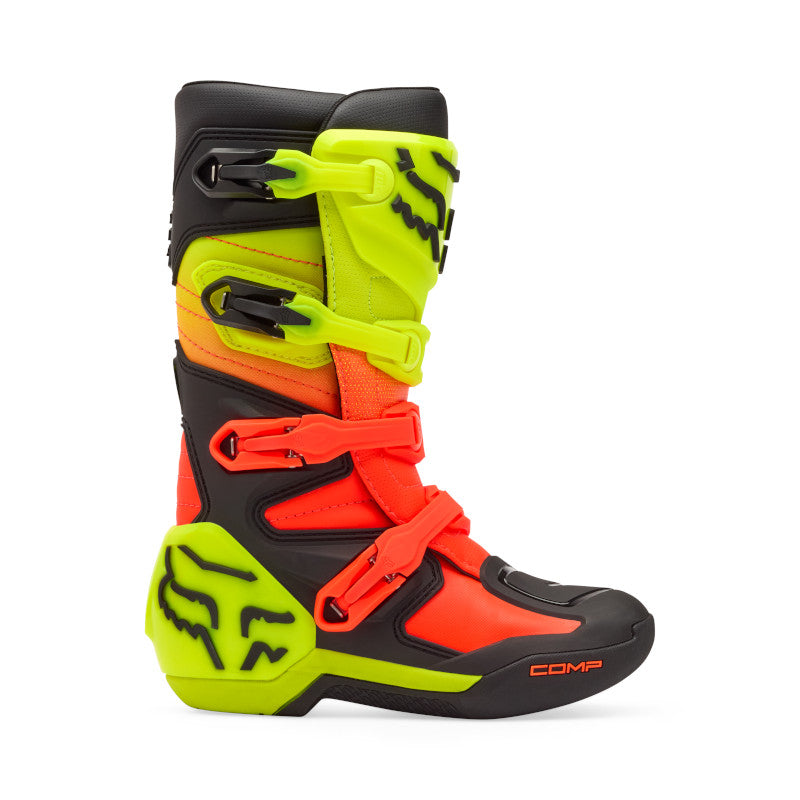 FOX YOUTH COMP BOOTS - ORANGE/YELLOW