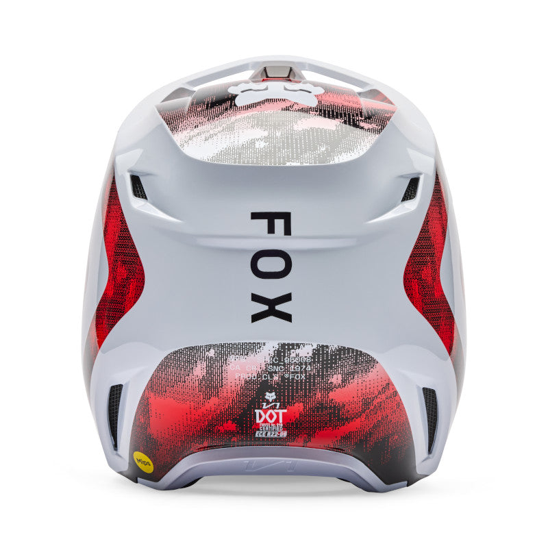 FOX 2026 V1 KAIROS HELMET - WHITE/FLO RED