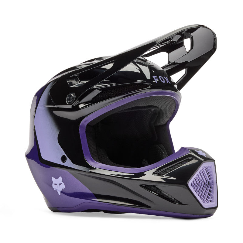 FOX 2026 YOUTH V3 SPIRE HELMET - BLACK/PURPLE