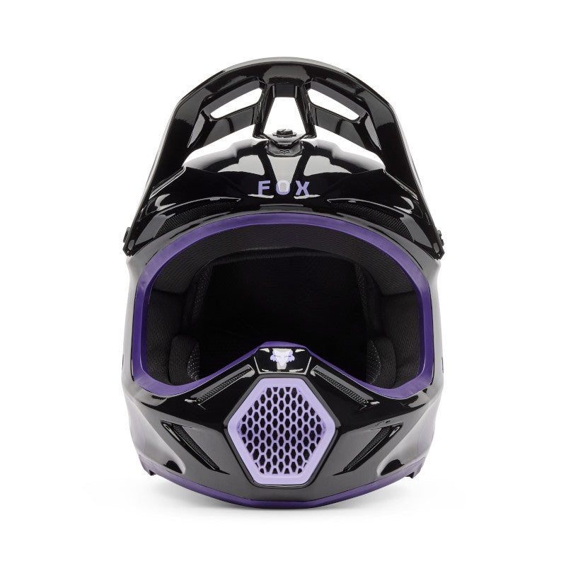 FOX 2026 YOUTH V3 SPIRE HELMET - BLACK/PURPLE