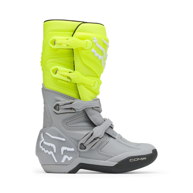Fox 2027 Youth Comp Boots - Yellow Grey