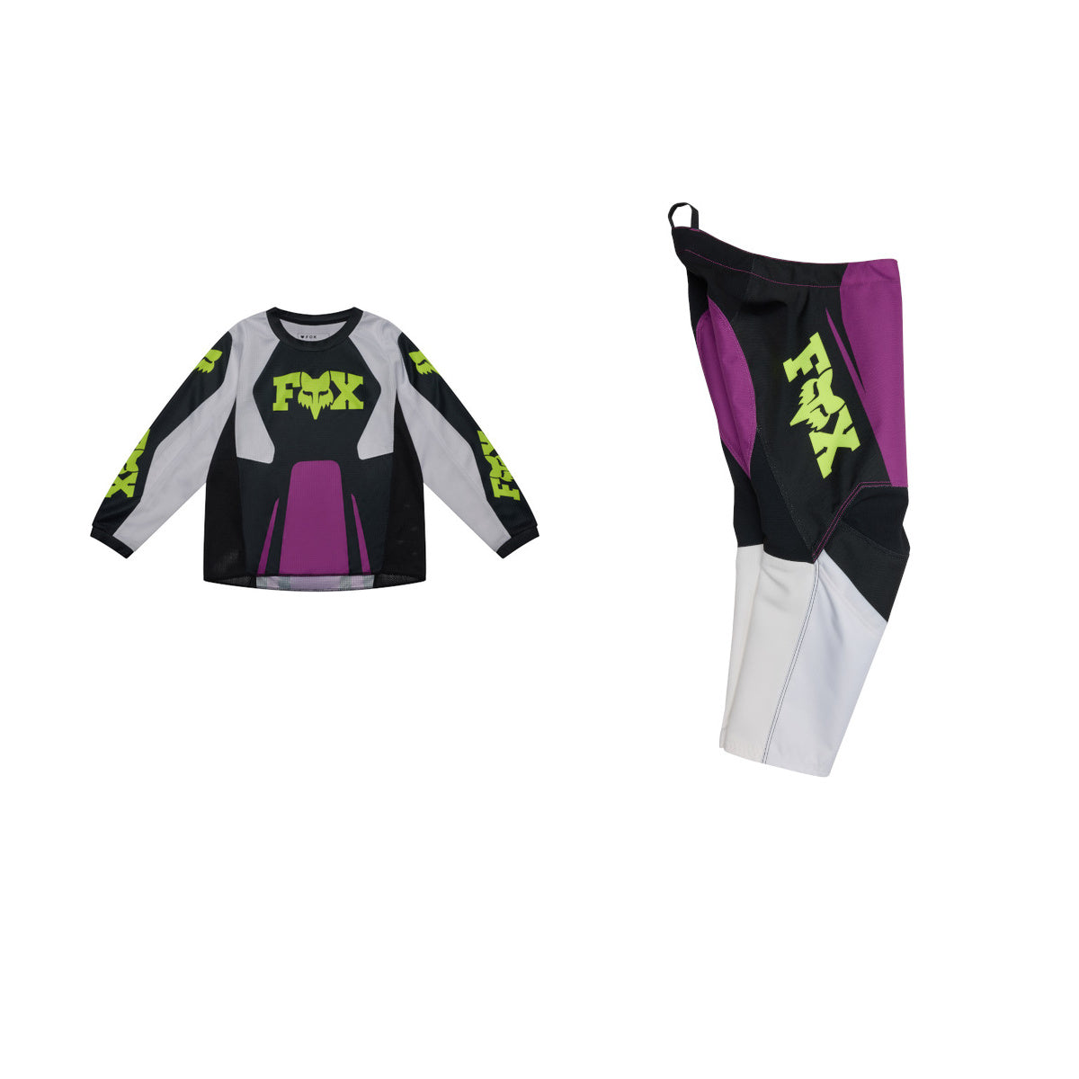 Fox 2027 Kids 180 Raid Gear Set - Purple Lava
