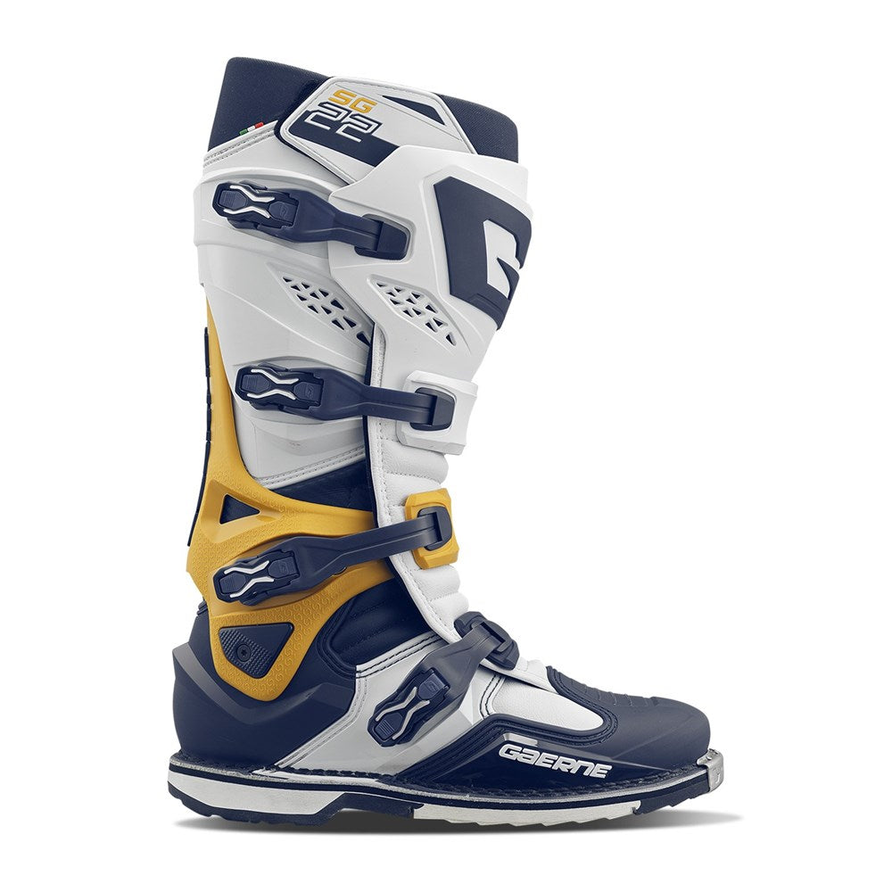 Gaerne SG-22 Boots - Squadron White / Navy / Gold