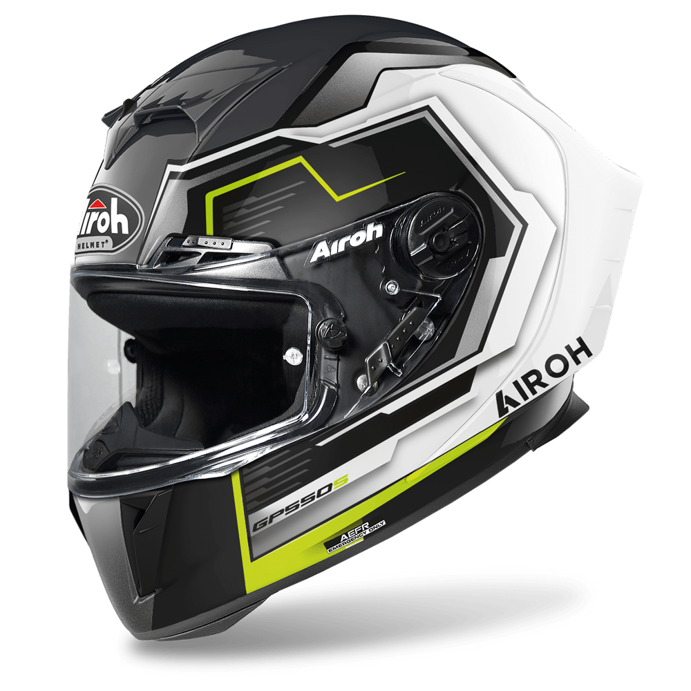 AIROH GP550-S RUSH HELMET - WHITE/YELLOW GLOSS – Cully's Yamaha AIROH GP550-S RUSH HELMET - WHITE/YELLOW GLOSS – Cully's Yamaha