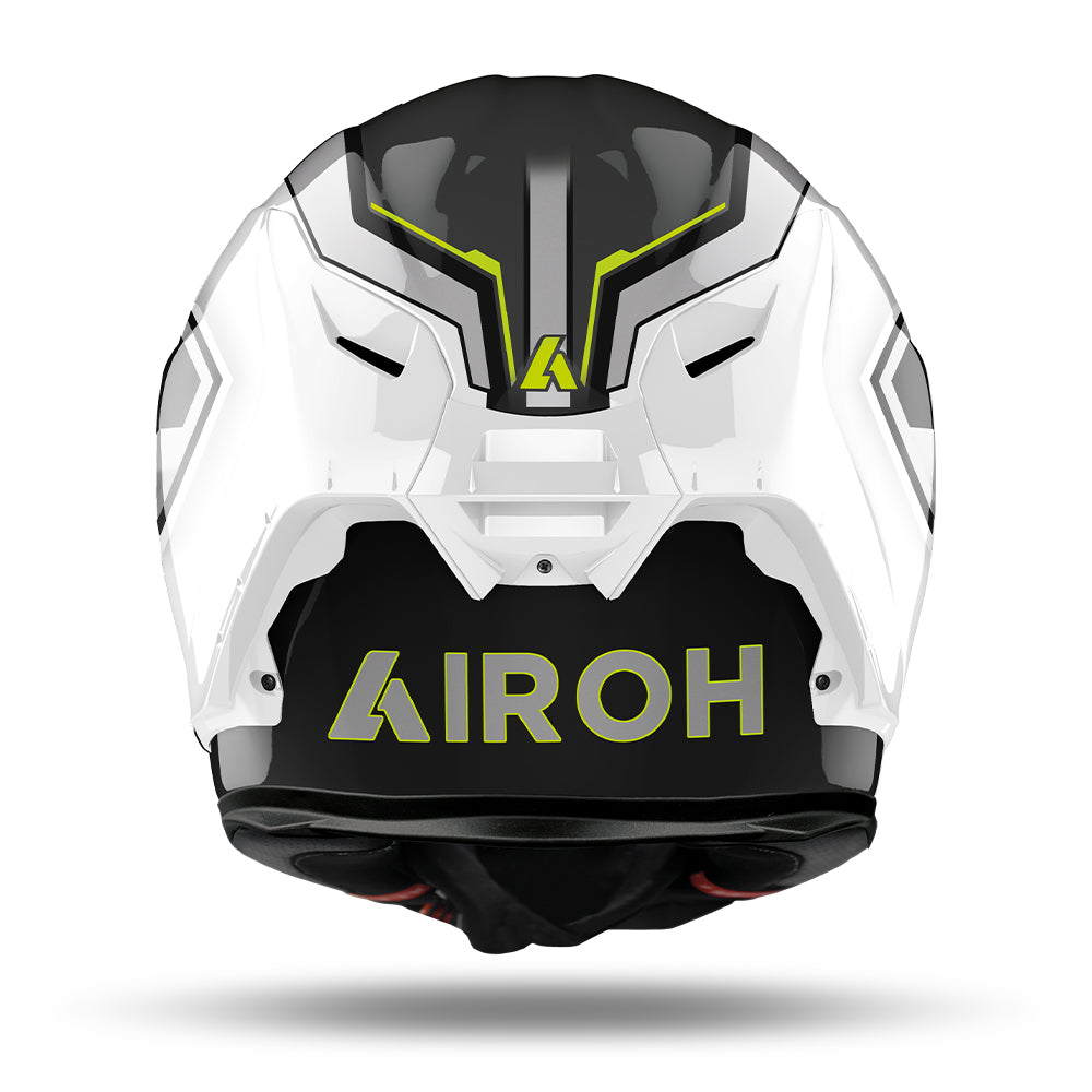 AIROH GP550-S RUSH HELMET - WHITE/YELLOW GLOSS