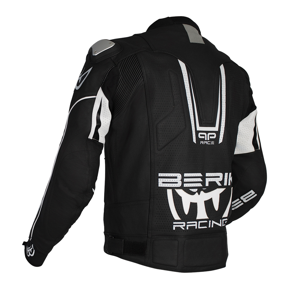 BERIK APEX SPORTS LEATHER JACKET - BLACK/WHITE