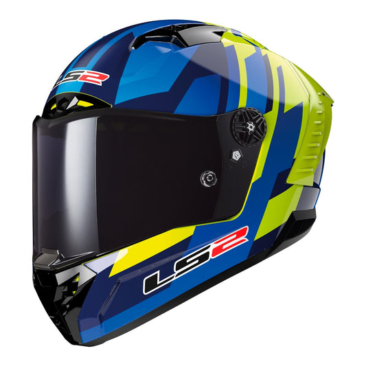 LS2 FF805C Thunder Carbon (XS) Gas - Blue / Hi-Vis Yellow 06