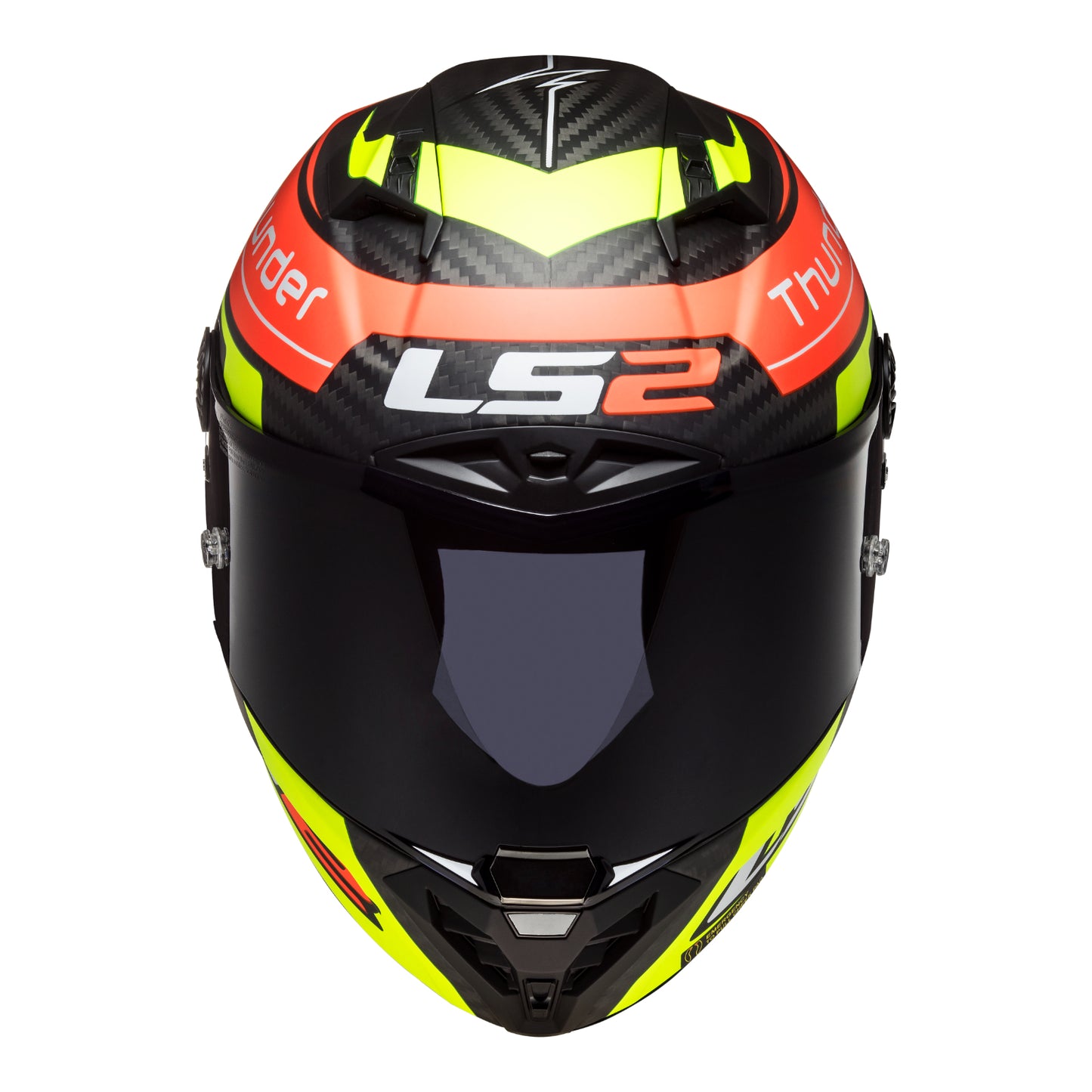 LS2 FF805C THUNDER CARBON HELMET - MATTE RED/HI-VIS YELLOW