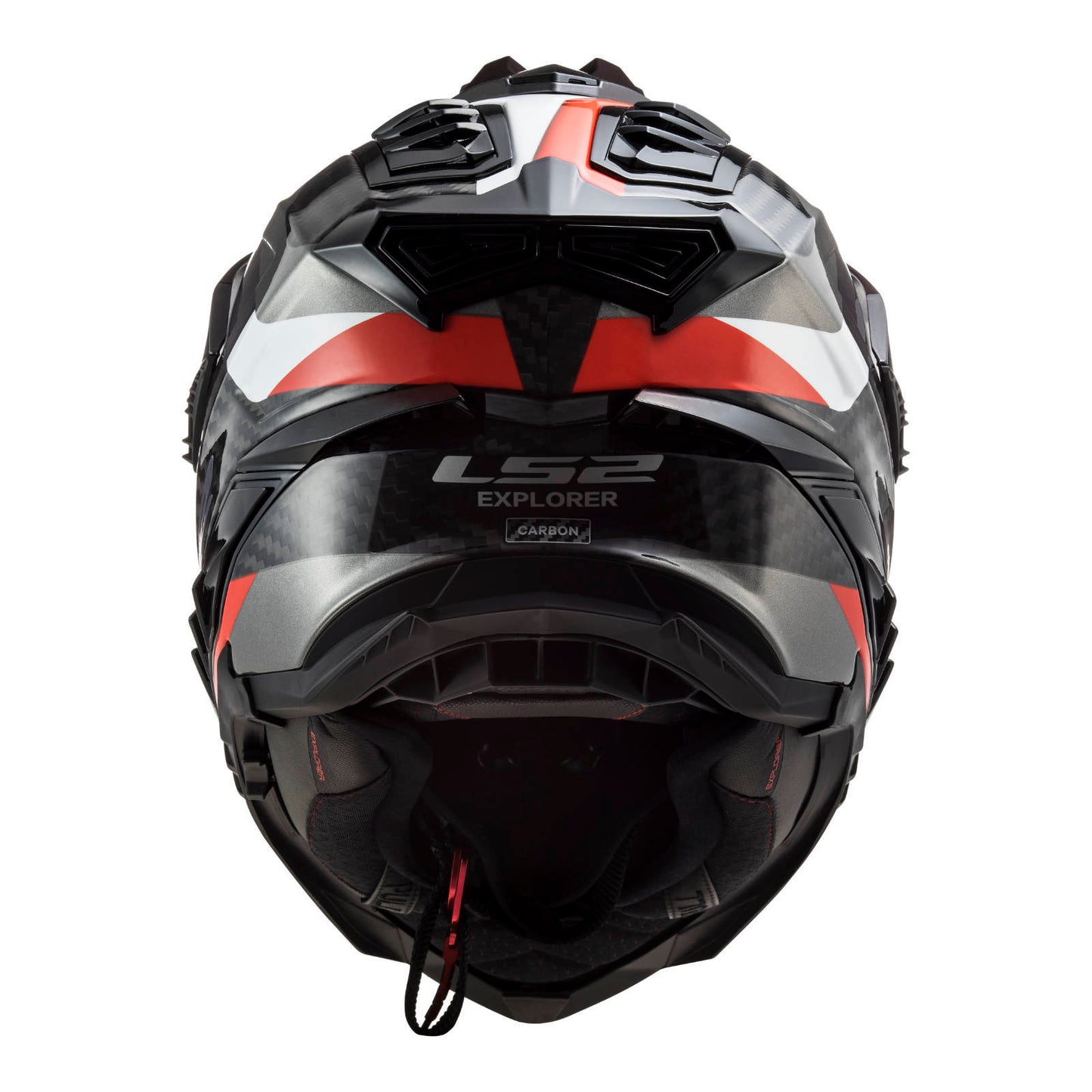 LS2 MX701 EXPLRER CARBON FRONTIER HELMET - TITANIUM/RED