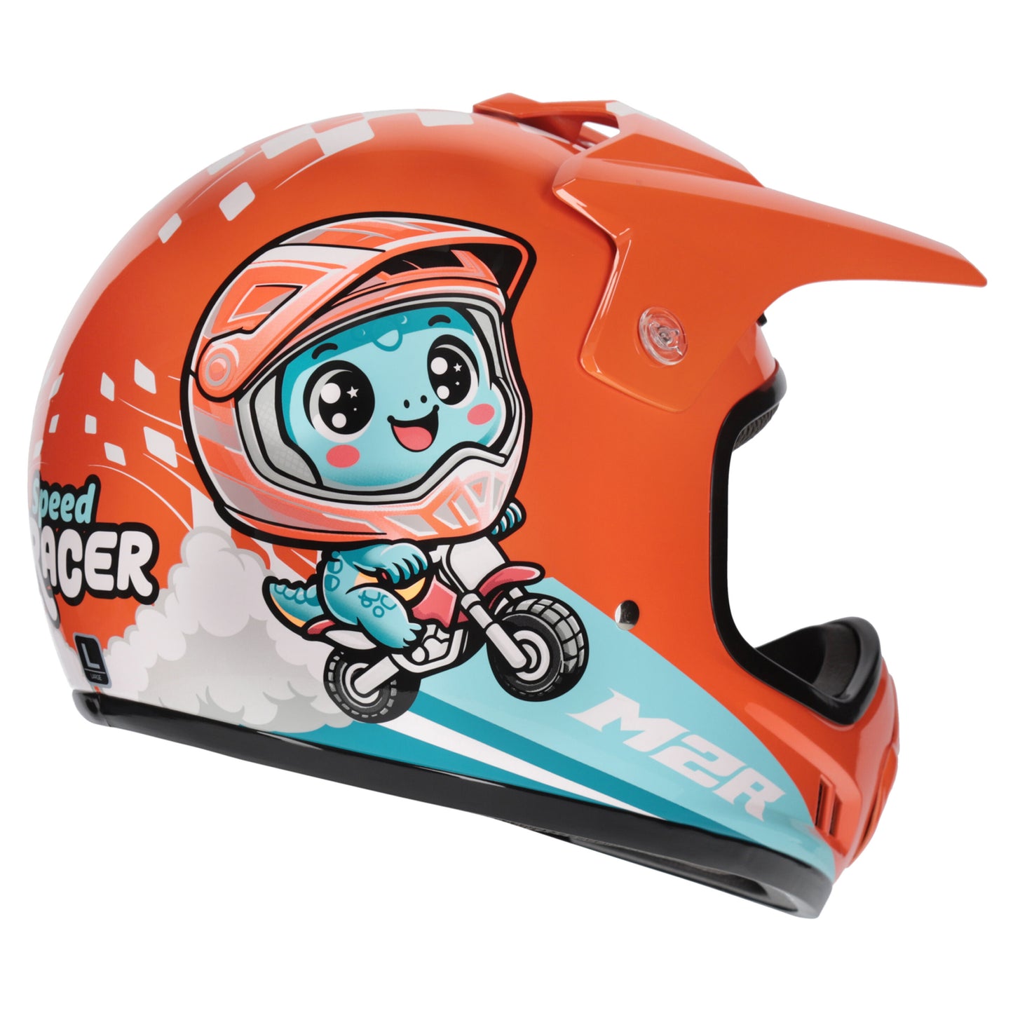 M2R MX2 JR Youth Helmet - Speed Racer Dino PC-8