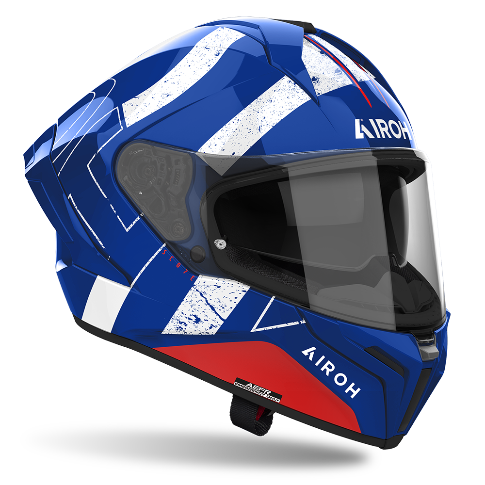 AIROH MATRYX HELMET - SCOPE BLUE/RED GLOSS