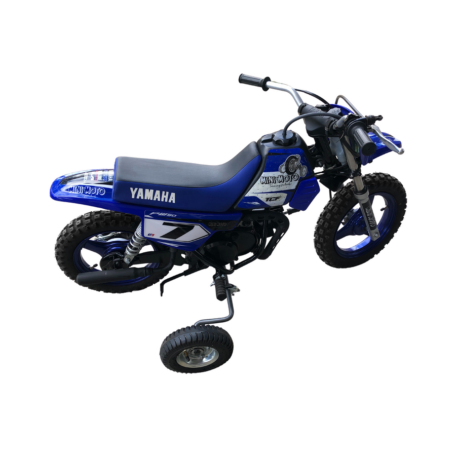 MINI MOTO MID MOUNT TRAINING WHEELS PW50, TTR50, CRF50 & DRZ50 - SILVER
