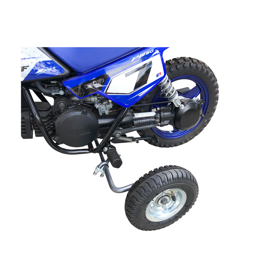 MINI MOTO MID MOUNT TRAINING WHEELS PW50, TTR50, CRF50 & DRZ50 - SILVER