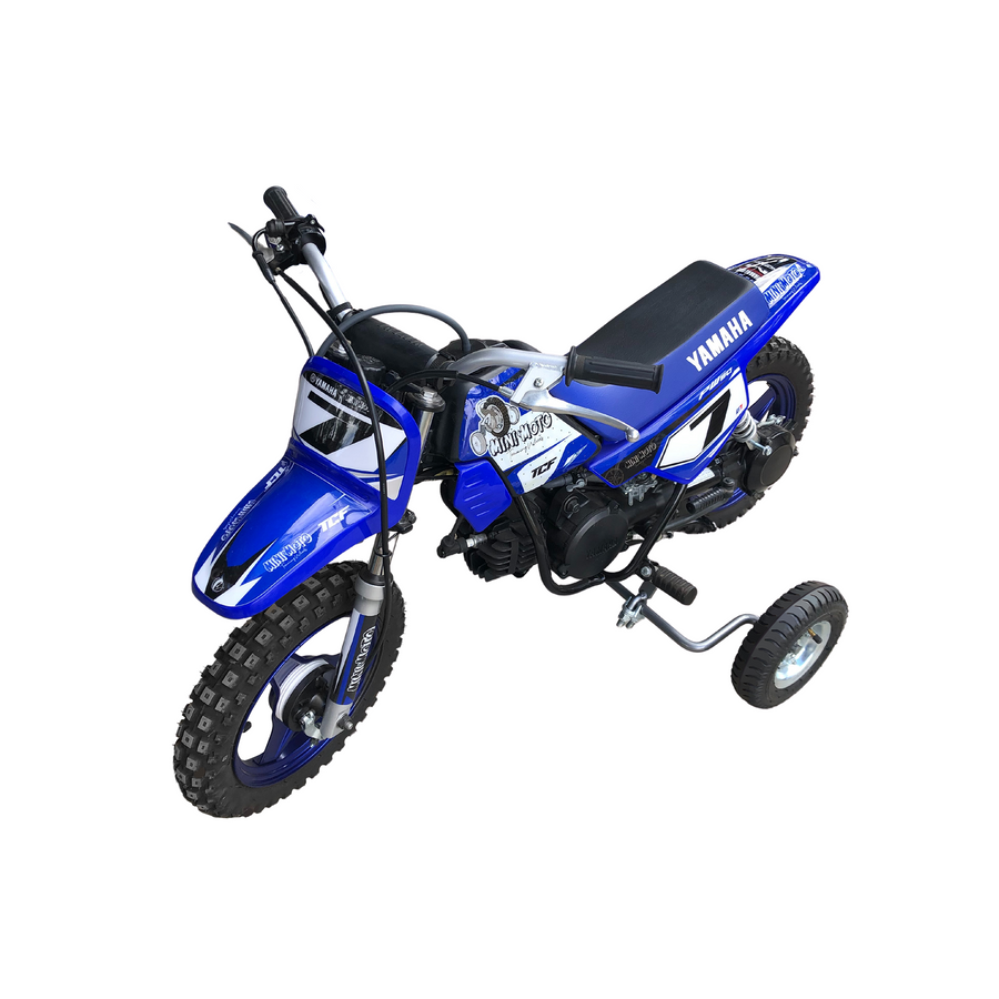 MINI MOTO MID MOUNT TRAINING WHEELS PW50, TTR50, CRF50 & DRZ50 - SILVER