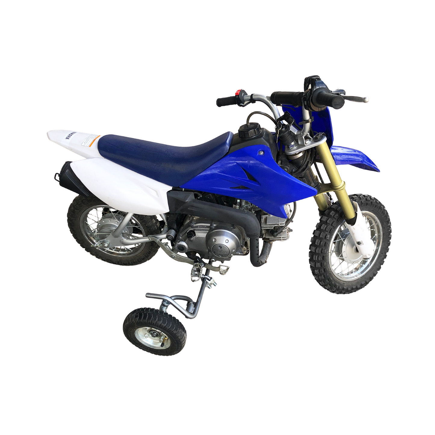 MINI MOTO MID MOUNT SPRING LOADED TRAINING WHEELS PW50, TTR50, CRF50 & DRZ50 - SILVER