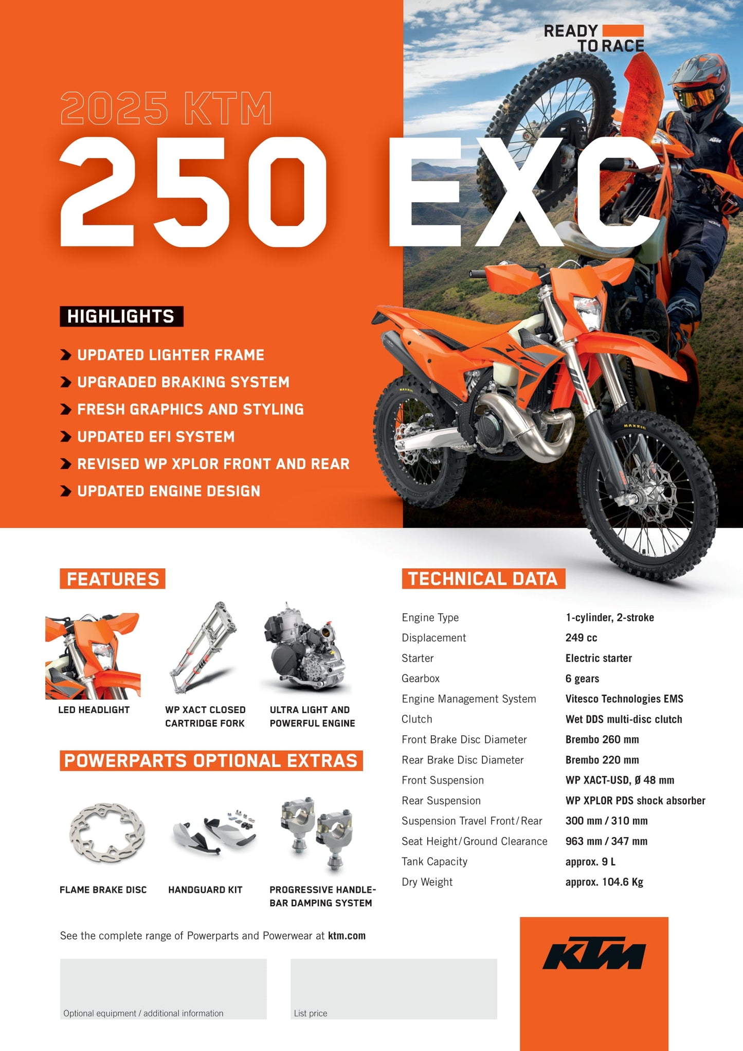 2025 KTM 250 EXC CHAMPION EDITION