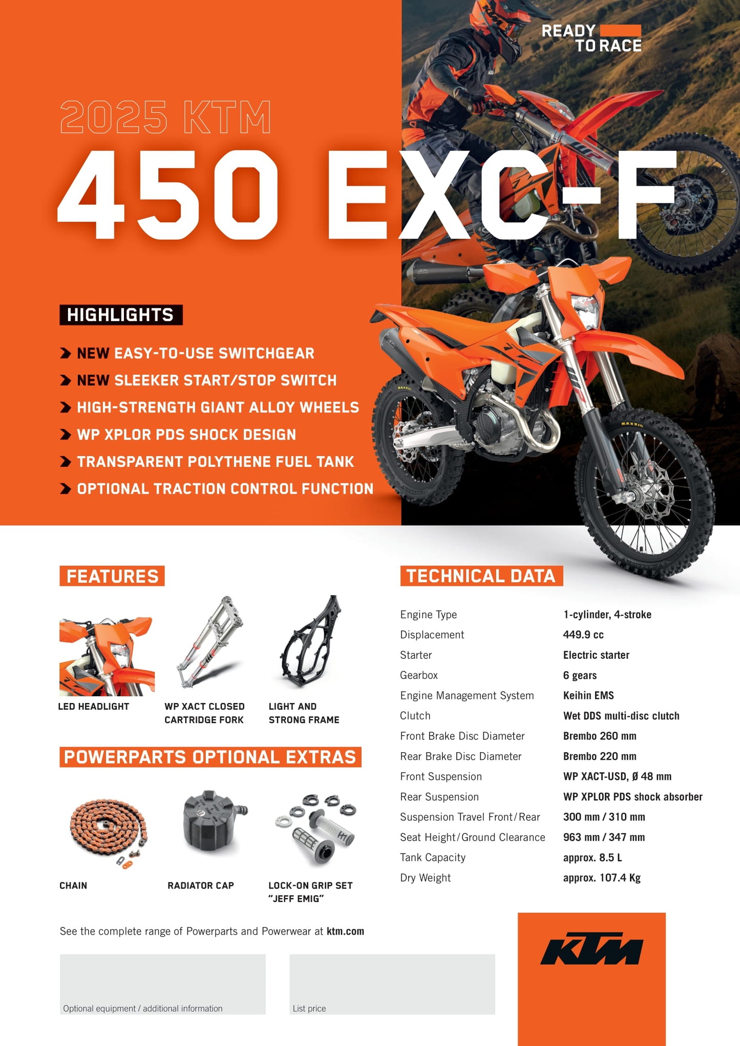 2025 KTM 450 EXC-F CHAMPION EDITION