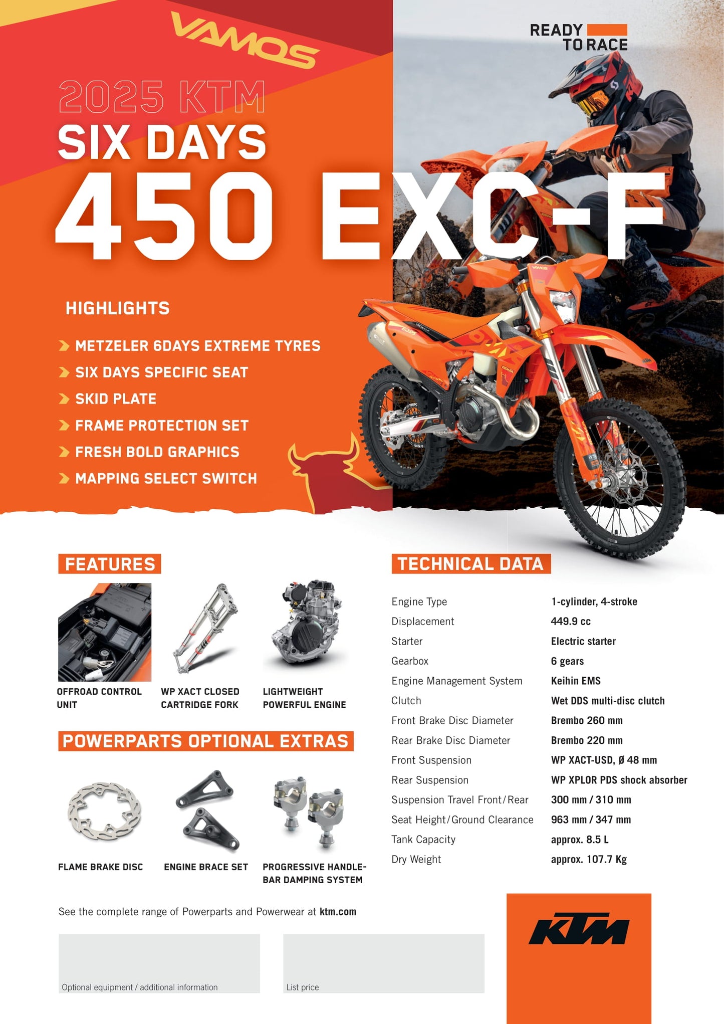 2025 KTM 450 EXC-F SIX DAYS