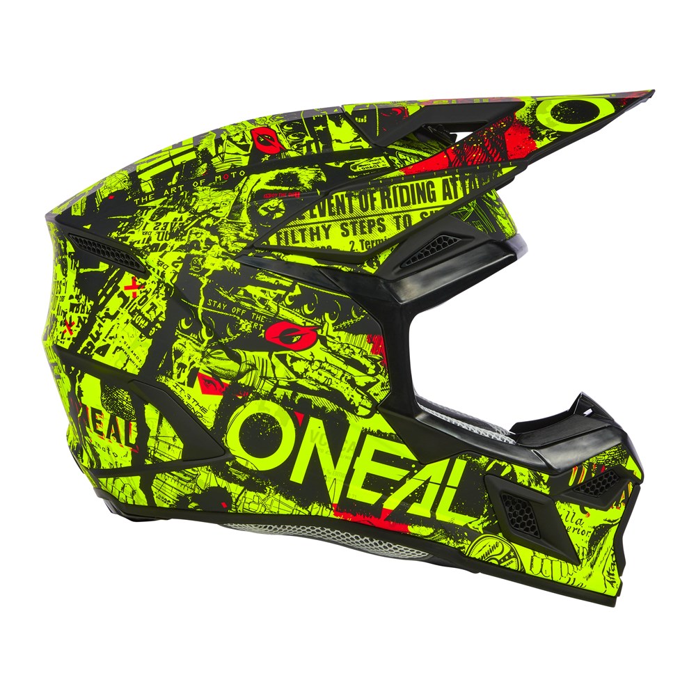 ONEAL 2025 YOUTH 3SRS RACE HELMET - BLACK/NEON YELLOW