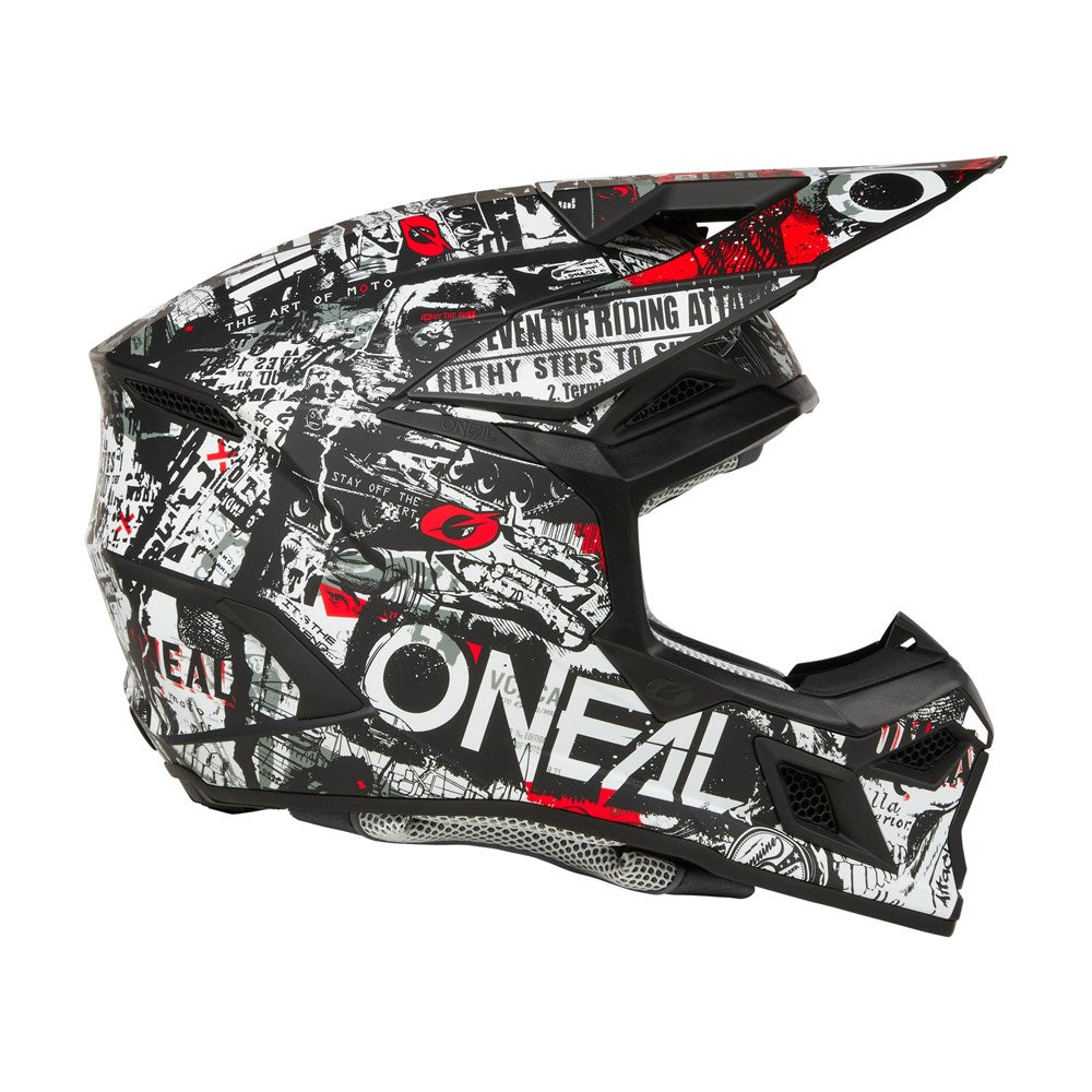 ONEAL 2025 3SRS ATTACK HELMET - MATTE BLACK/WHITE