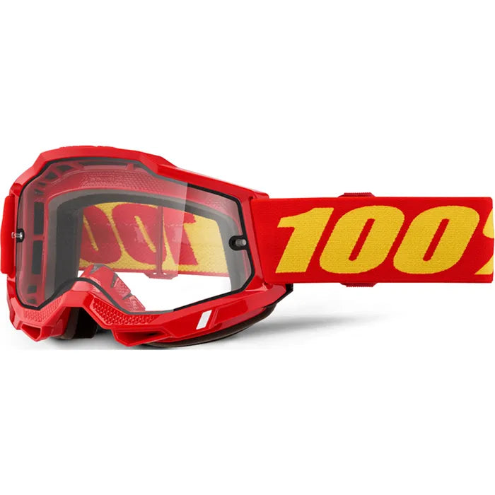 100% Accuri 2 Enduro Moto Goggles - Red (Clear)