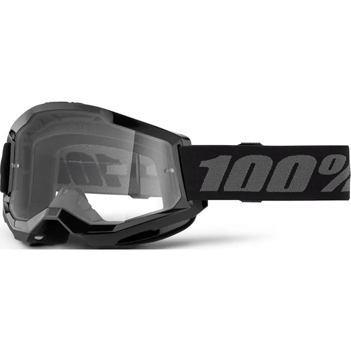 100% Strata 2 Goggles - Black (Clear Lens)