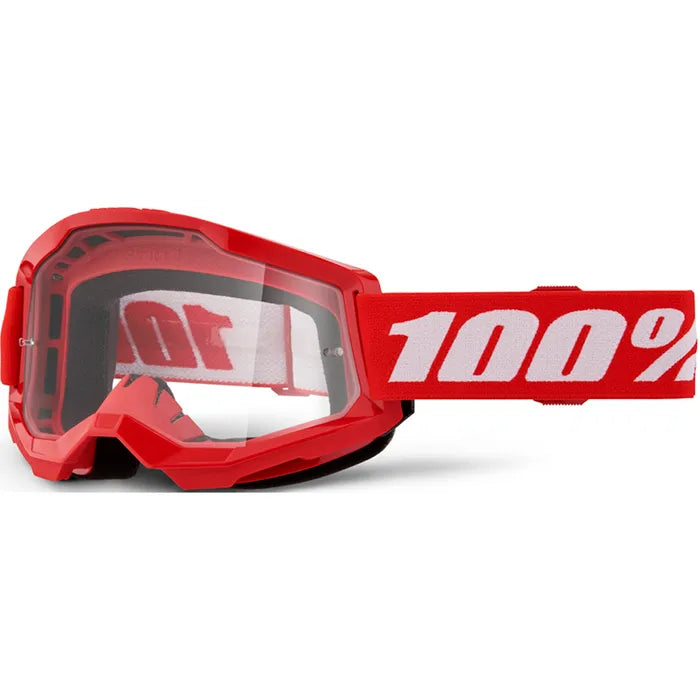 100% Strata 2 Goggles - Red (Clear Lens)