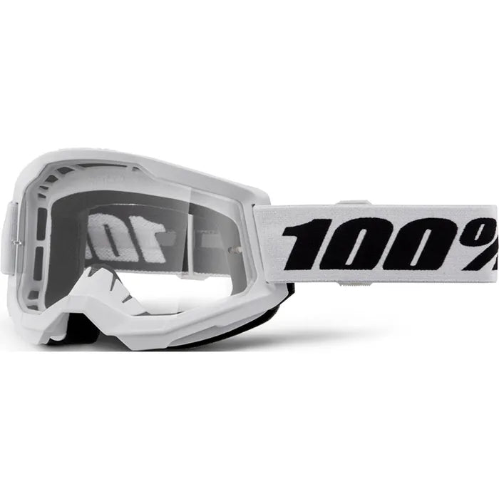 100% Strata 2 Goggles - White (Clear Lens)