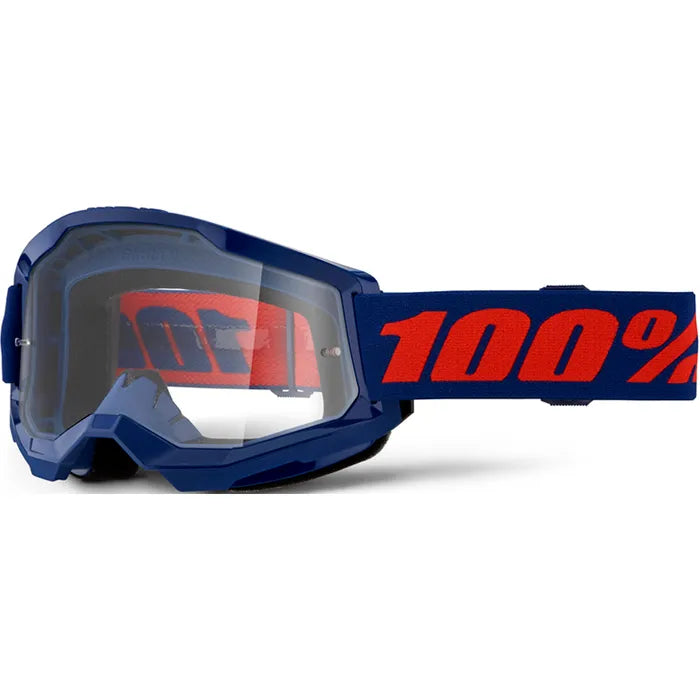 100% Strata 2 Goggles - Navy (Clear Lens)
