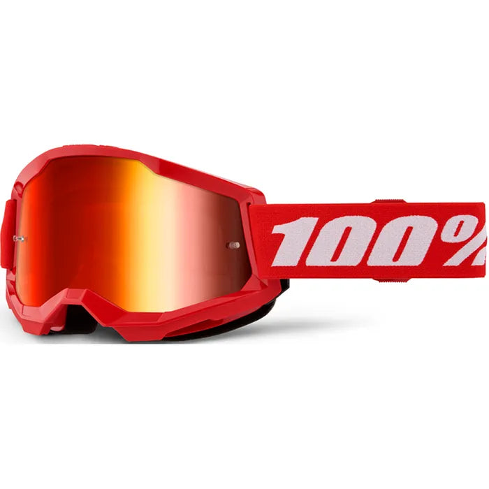 100% Strata 2 Goggles - Red (Mirror Red Lens)