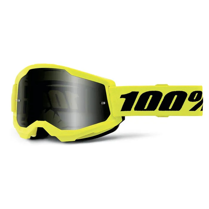 100% Strata 2 Sand Goggles - Neon Yellow (Smoke Lens)