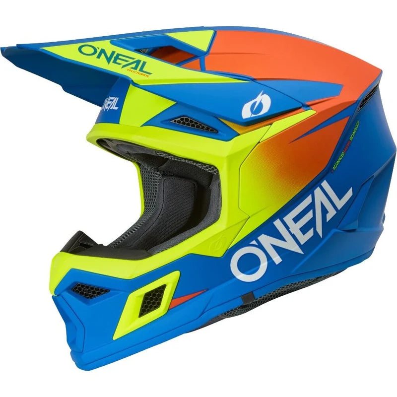 Oneal 2027 3SRS Solid Helmet - Blue/Neon Yellow