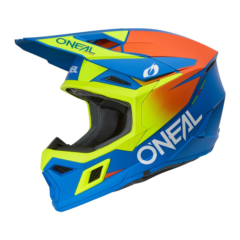 Oneal 2027 3SRS Youth Solid Helmet - Blue/Neon Yellow