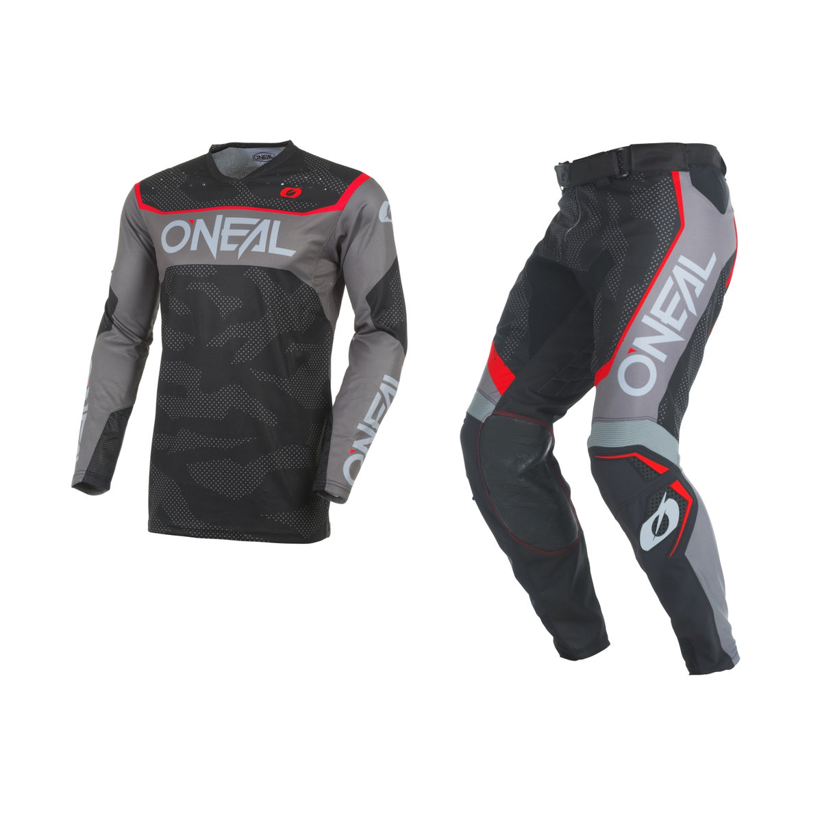 Oneal 2027 Hardwear Camo Gear Set - Black/Grey/Red