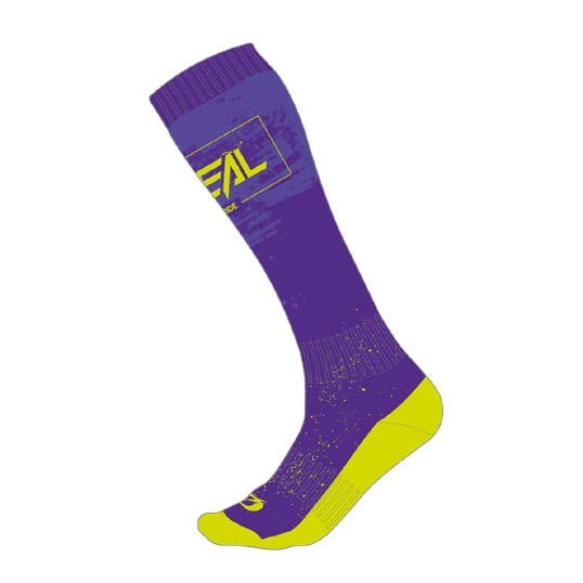 Oneal 2027 Pro MX Youth Paint Socks - Purple/Neon Yellow