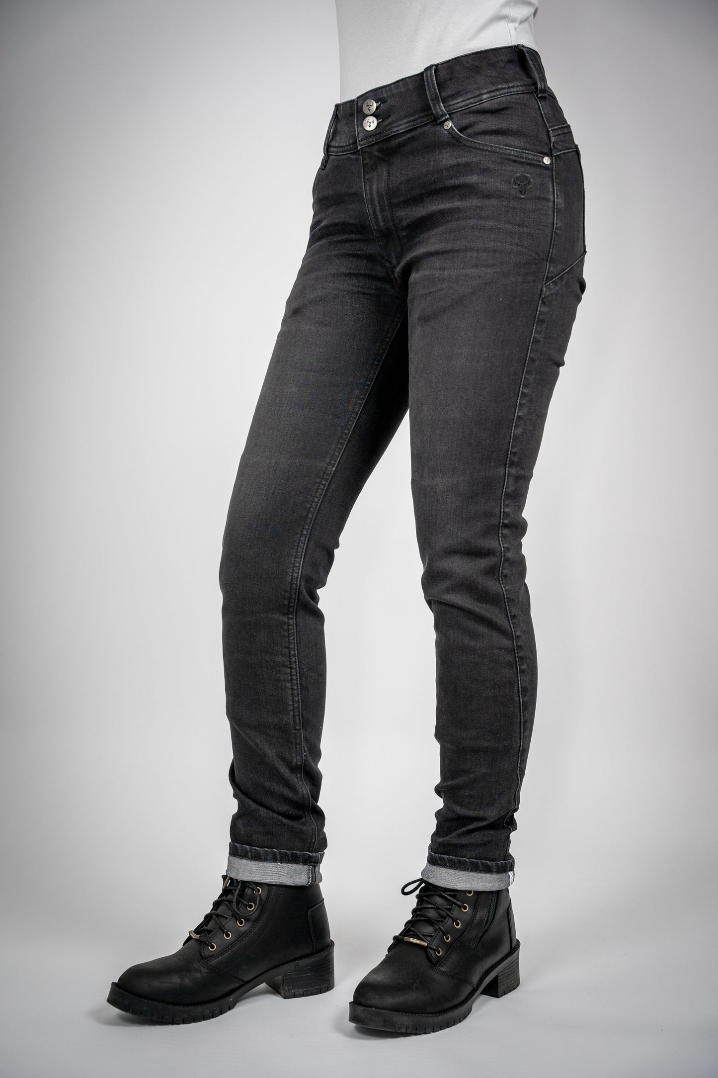 BULL-IT LADIES RAVEN STRAIGHT JEANS SHORT LEG - BLACK
