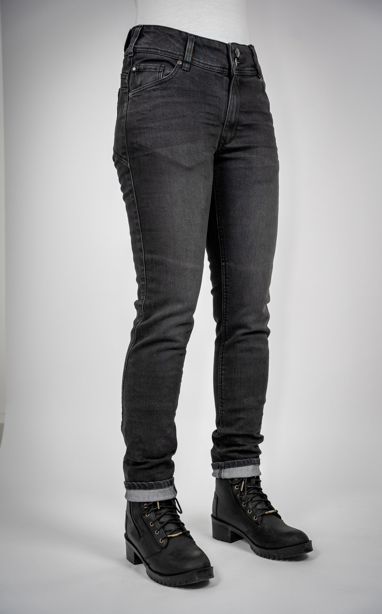 BULL-IT LADIES RAVEN STRAIGHT JEANS SHORT LEG - BLACK