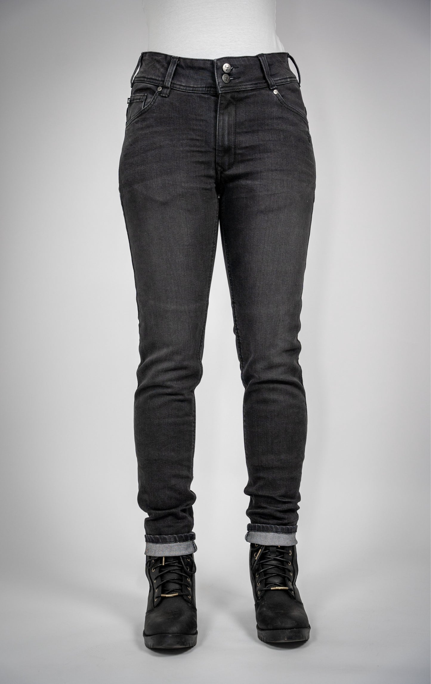 BULL-IT LADIES RAVEN STRAIGHT JEANS SHORT LEG - BLACK