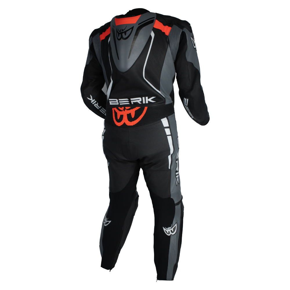 BERIK SICILY LEATHER SUITS - BLACK/GREY/RED