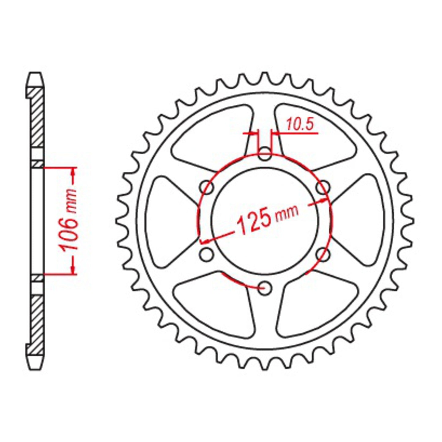 Sprocket Rear MTX 2020 51T #520 11-2020-51