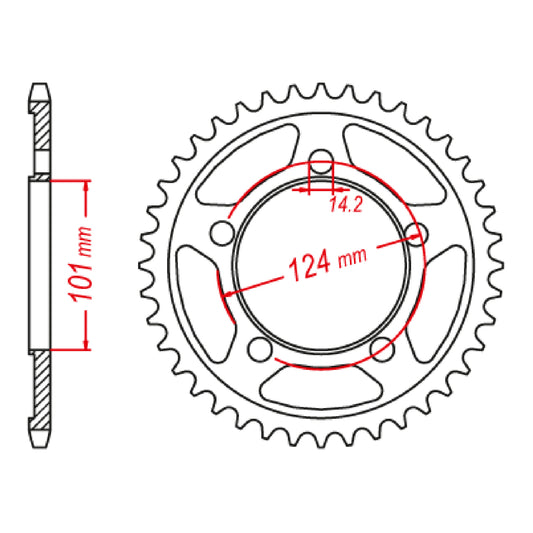 Sprocket Rear MTX 898 38T #525 11-KM7-38