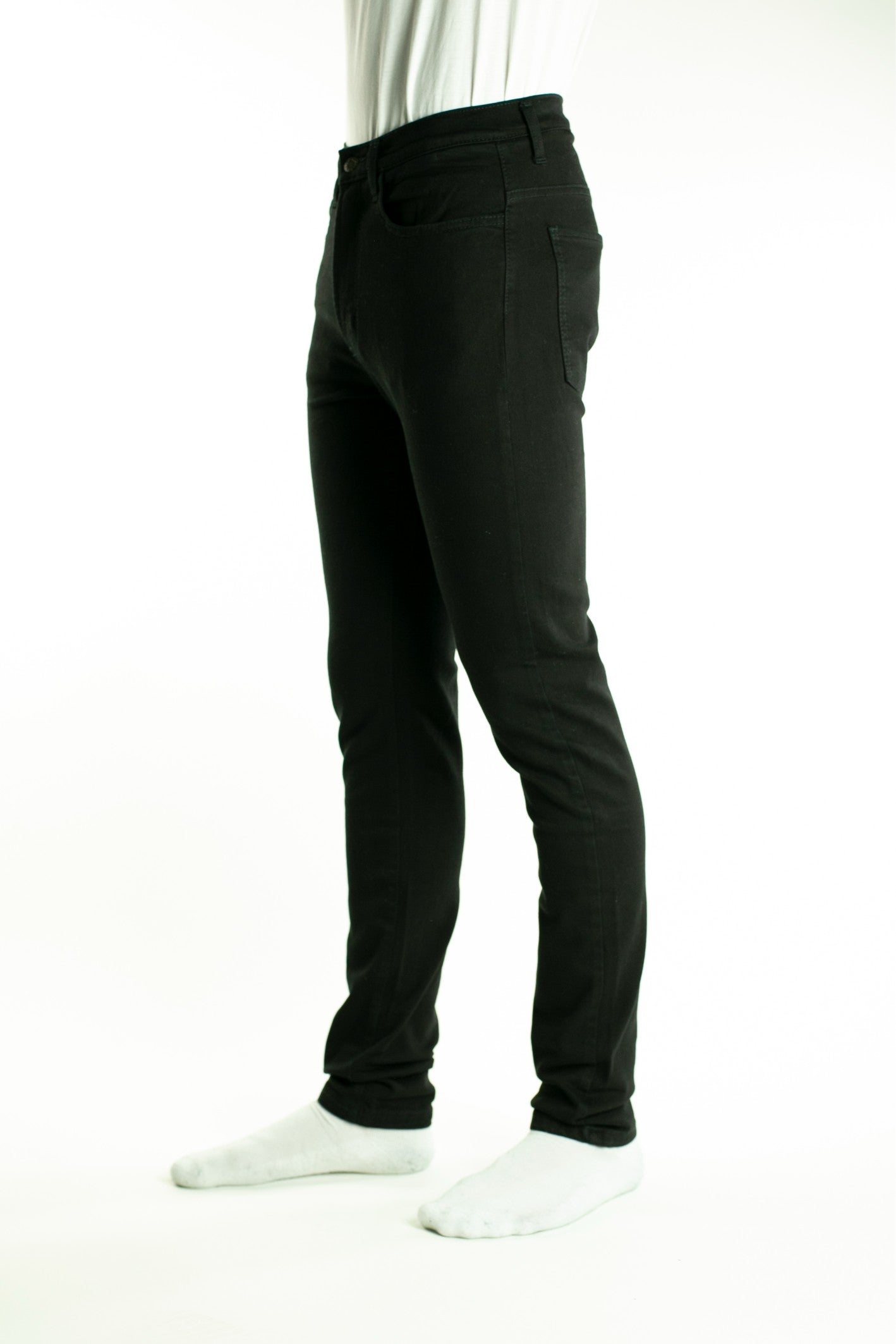 TKD ARCHIE STRETCH SLIM SKINNY LEG JEANS - BLACK