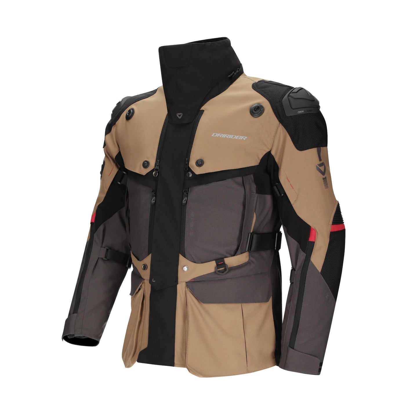 DRIRIDER VORTEX ADVENTURE 3 JACKET - DARK GREY/BROWN BLACK